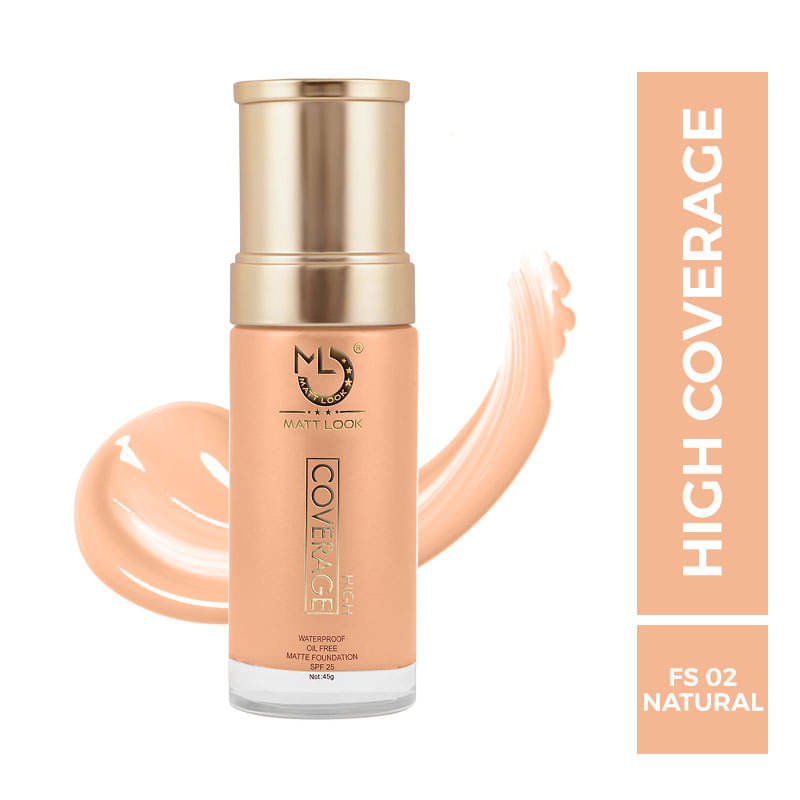 Mattlook High Coverage Waterproof Oil Free Matte Foundation SPF 25, Natural (45gm) Mattlook High Coverage Waterproof Oil Free Matte Foundation SPF 25, Natural (45gm)