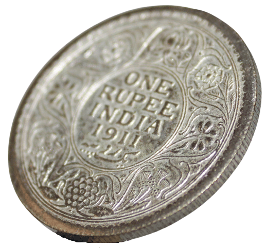 Flipster - 1911 5th King George india Silverplated Fancy Rare Coin 1 Numismatic Coins     			Flipster - 1911 5th King George india Silverplated Fancy Rare Coin 1 Numismatic Coins