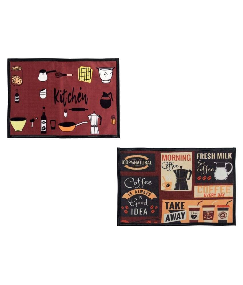 Aazeem Pack of 2 Multi-Colour Floor Mats ( 60 X 45 cm ) Aazeem Pack of 2 Multi-Colour Floor Mats ( 60 X 45 cm )
