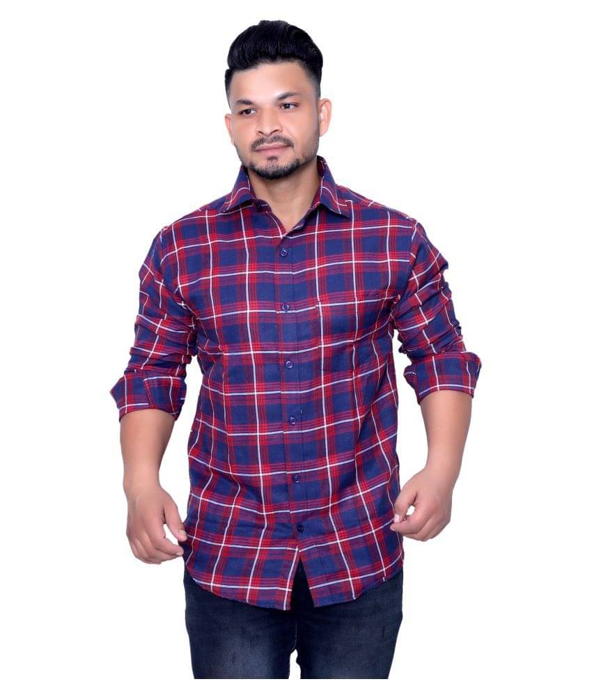 Aish N Ridh Cotton Regular Fit Checks Men's Casual Shirt - Red ( Pack of 1 ) Aish N Ridh Cotton Regular Fit Checks Men's Casual Shirt - Red ( Pack of 1 )