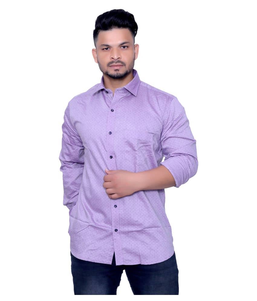 Aish N Ridh 100 Percent Cotton Regular Fit Solids Men's Casual Shirt - Purple ( Pack of 1 )