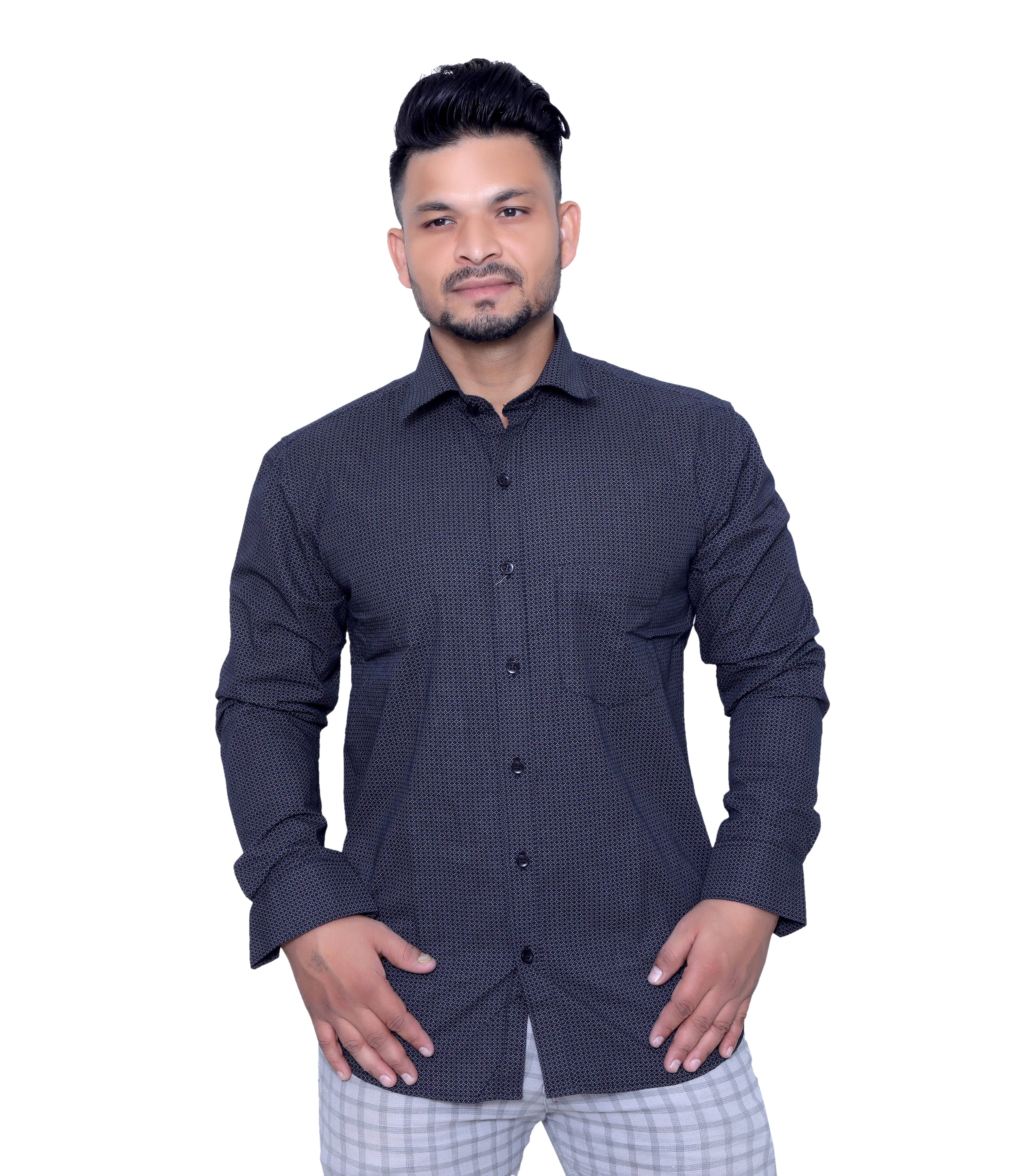 Aish N Ridh 100 Percent Cotton Regular Fit Solids Men's Casual Shirt - Black ( Pack of 1 )     			Aish N Ridh 100 Percent Cotton Regular Fit Solids Men's Casual Shirt - Black ( Pack of 1 )