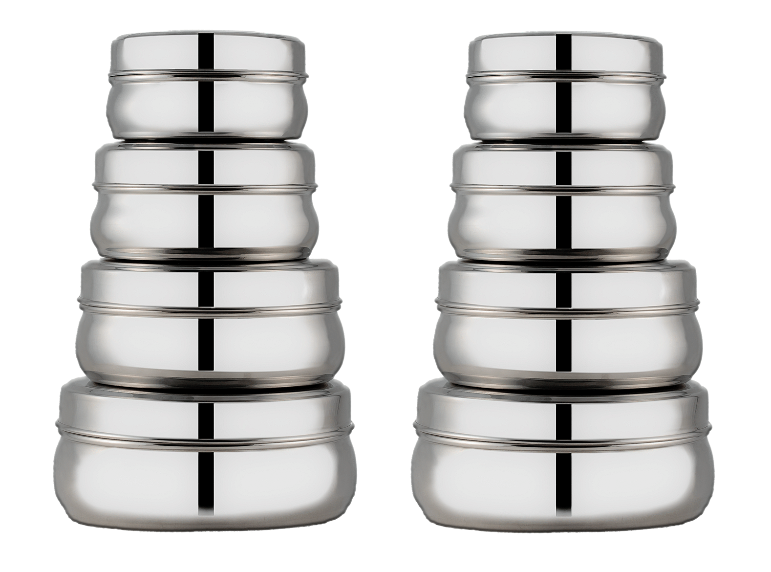     			BOWLMAN Steel Food Container Set of 8 5000 mL