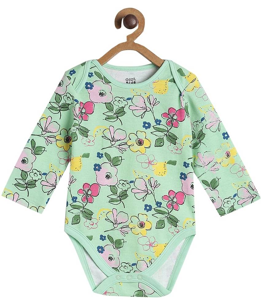 MINI KLUB Pack of 3 Baby Girls 100% Cotton Bodysuit ( Multi Color )