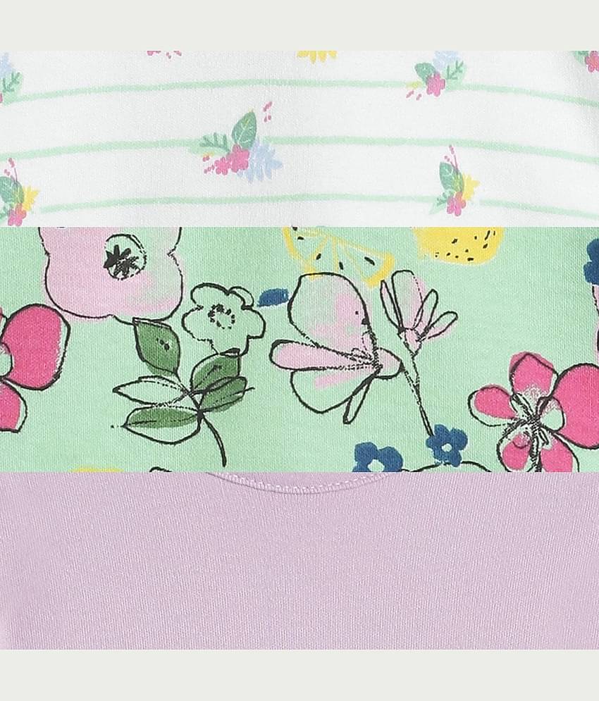 MINI KLUB Pack of 3 Baby Girls 100% Cotton Bodysuit ( Multi Color )