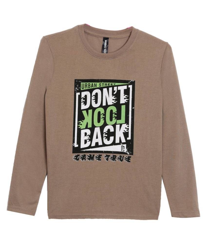     			Maniac Boy's Fullsleeve Printed Multicolor Slim Fit Cotton Tshirt