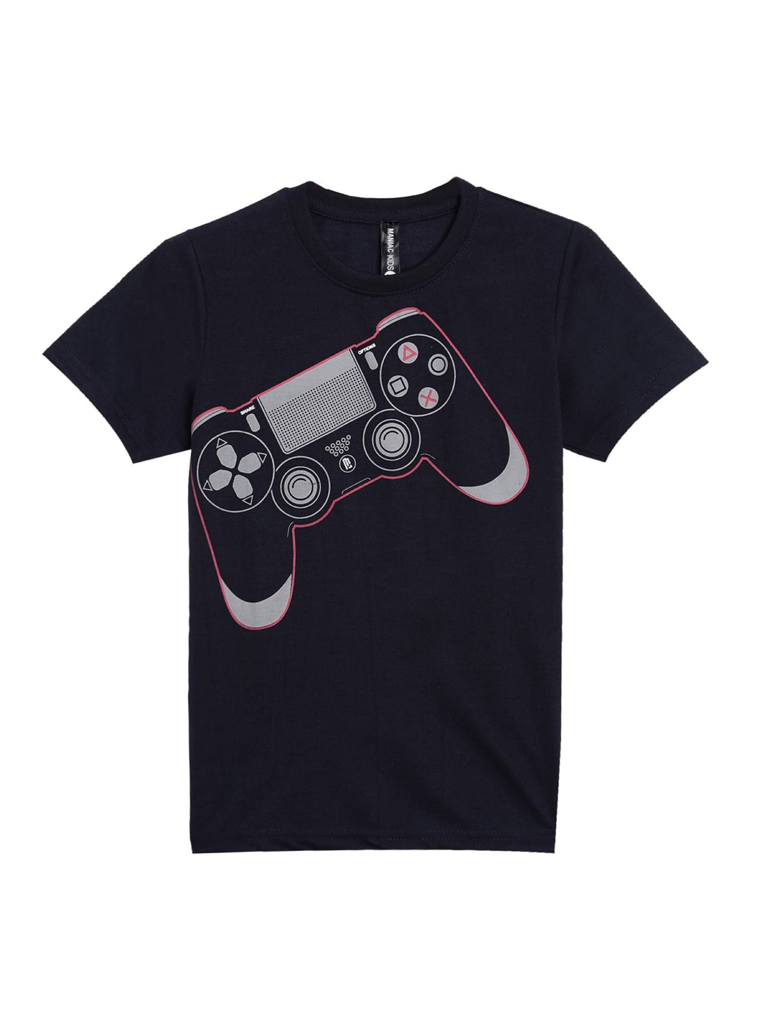     			Maniac Slim Fit Halfsleeve Boy's Printed  Multicolor Cotton Tshirt