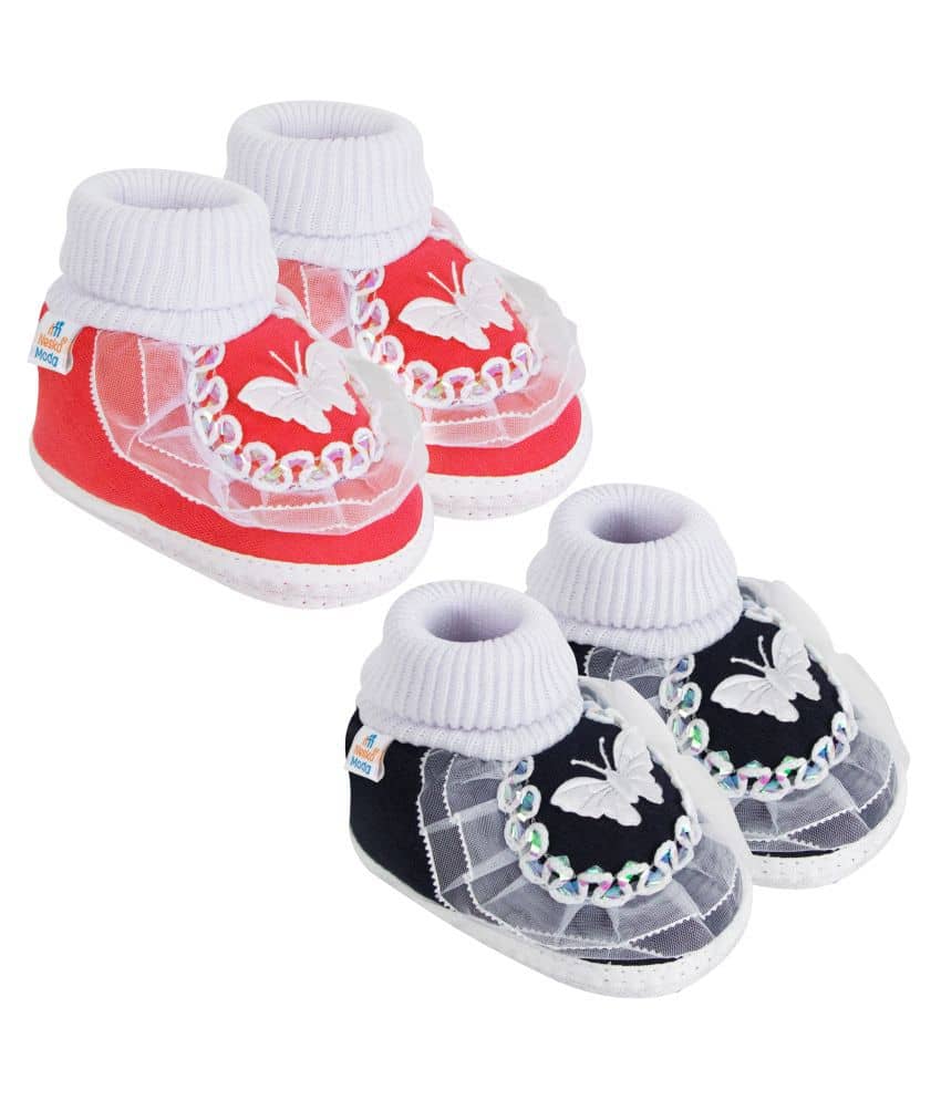Neska Moda Baby Girls Set Of 2 Pair Booties for 3 to 6 Months (Red,Black) -BT387andBT389 - Casual Shoes | Buy online on ZillyBuy