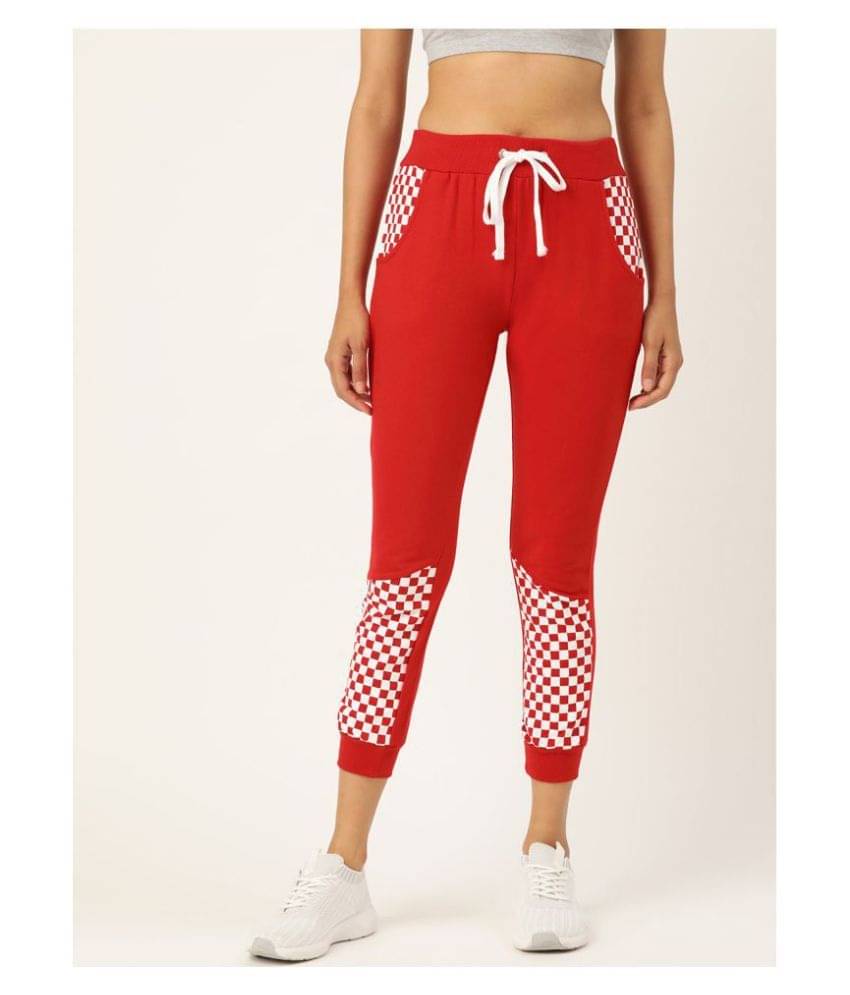     			The Dry State - Red Cotton Blend Women's Cycling Trackpants ( Pack of 1 )