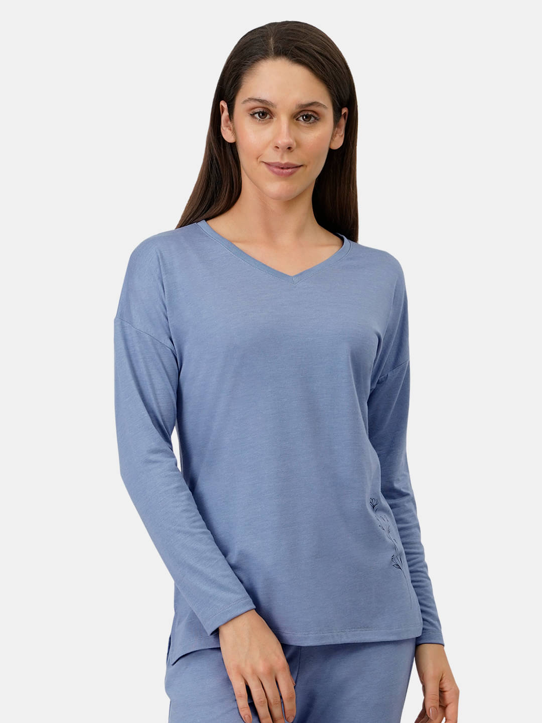 Amante Poly Cotton Night T-Shirt - Grey Amante Poly Cotton Night T-Shirt - Grey