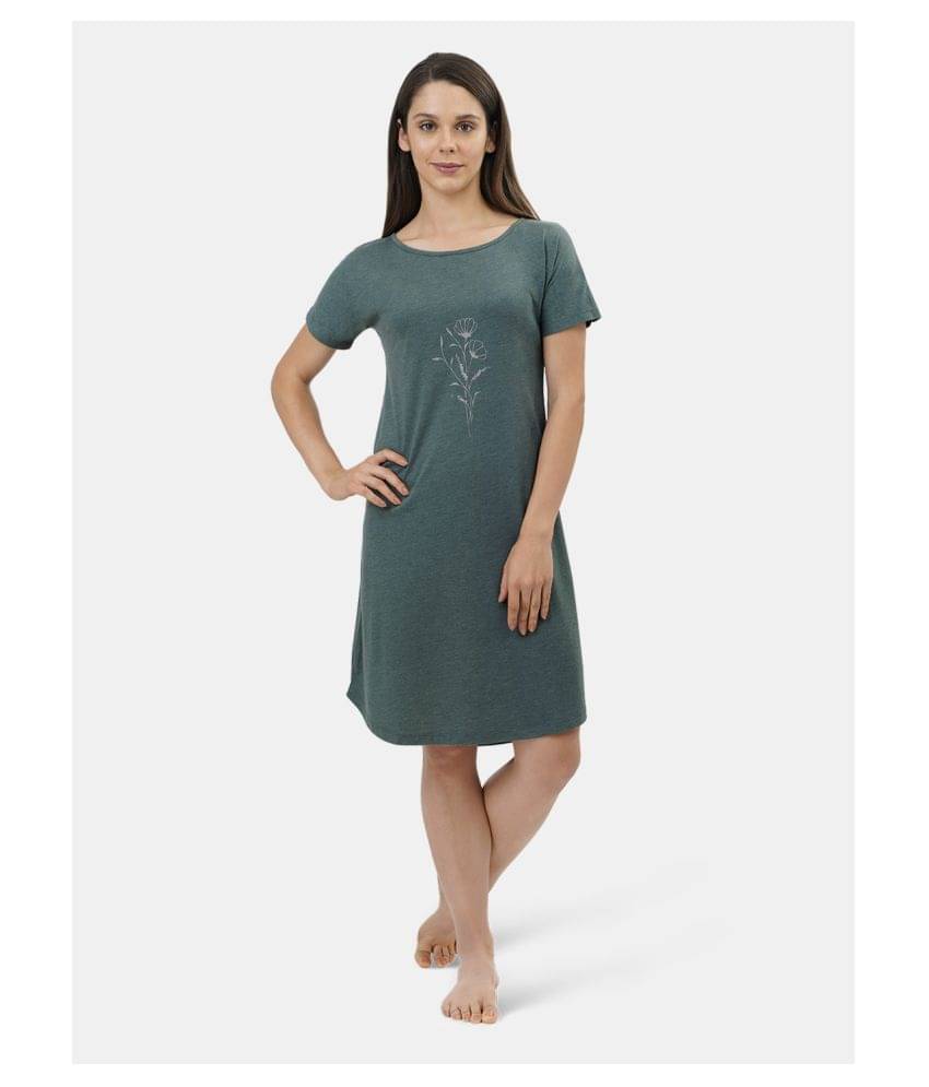 Amante Poly Cotton Nighty & Night Gowns - Green Amante Poly Cotton Nighty & Night Gowns - Green