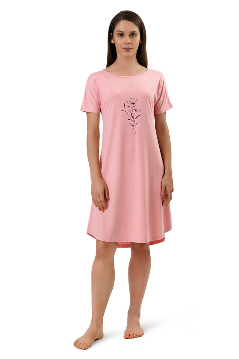 Amante Poly Cotton Nighty & Night Gowns - Pink Amante Poly Cotton Nighty & Night Gowns - Pink