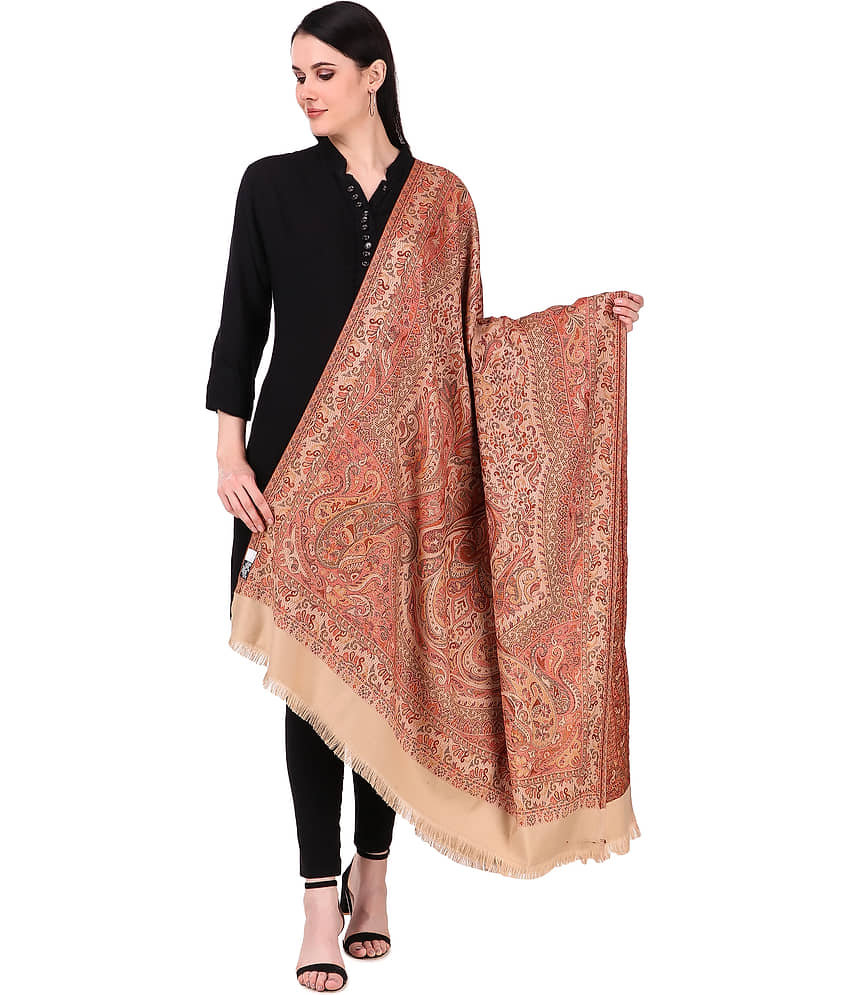 Bravezi Beige Paisley Shawl - Single - Dupattas & Shawls | Buy online on ZillyBuy