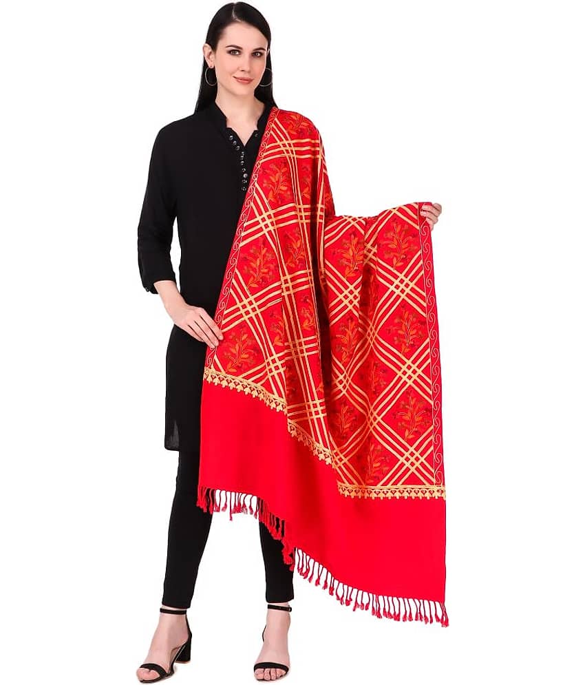 Bravezi Red Kashmiri Shawl - Single - Dupattas & Shawls | Buy online on ZillyBuy