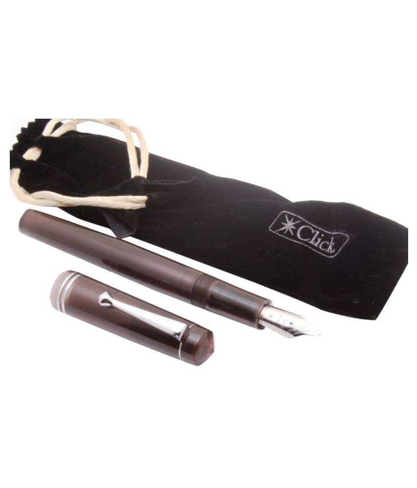Click Aristocrat Brown Demonstrator Fountain Pen 3in1 Ink Filling System Broad Nib Click Aristocrat Brown Demonstrator Fountain Pen 3in1 Ink Filling System Broad Nib