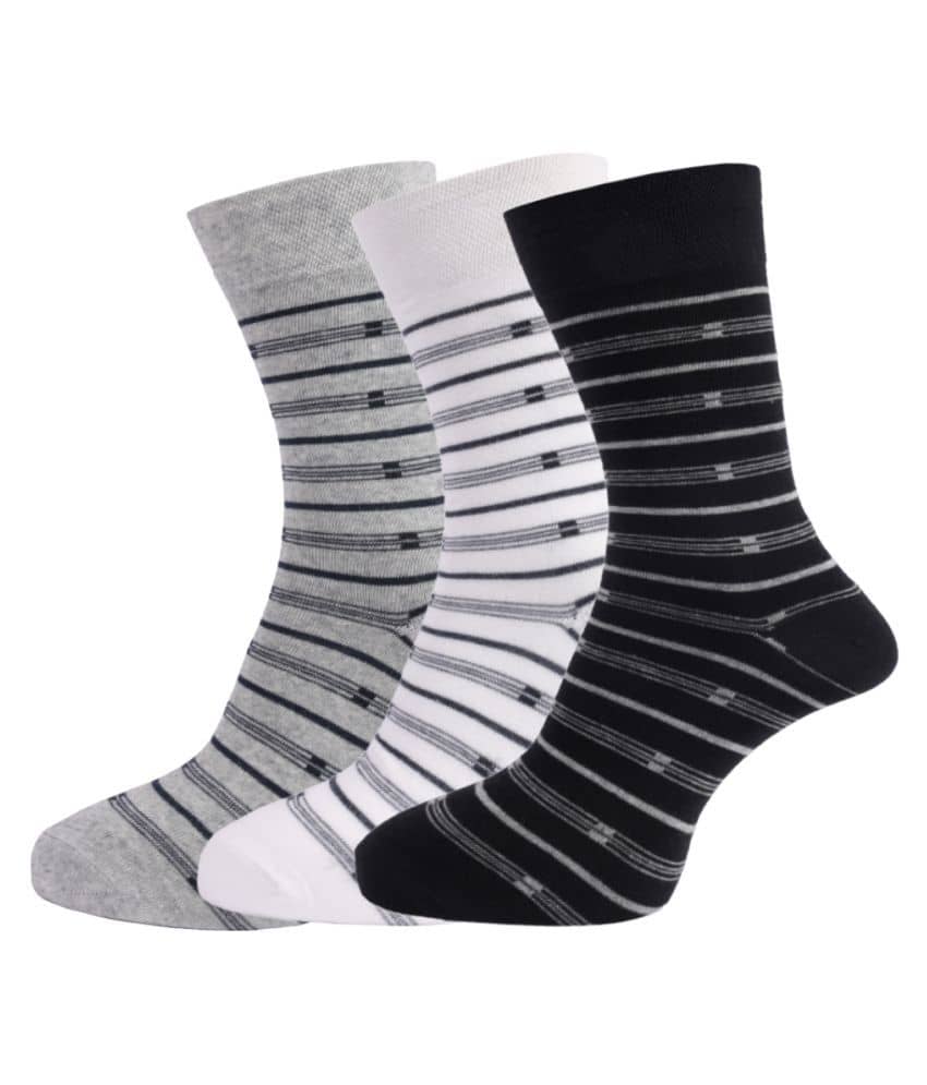 Dollar - Cotton Men's Striped Multicolor Full Length Socks ( Pack of 3 ) - Socks | Buy online on ZillyBuy