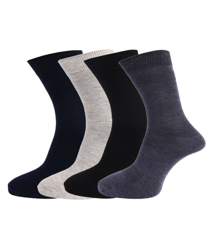 Dollar - Cotton Men's Solid Multicolor Full Length Socks ( Pack of 4 )     			Dollar - Cotton Men's Solid Multicolor Full Length Socks ( Pack of 4 )