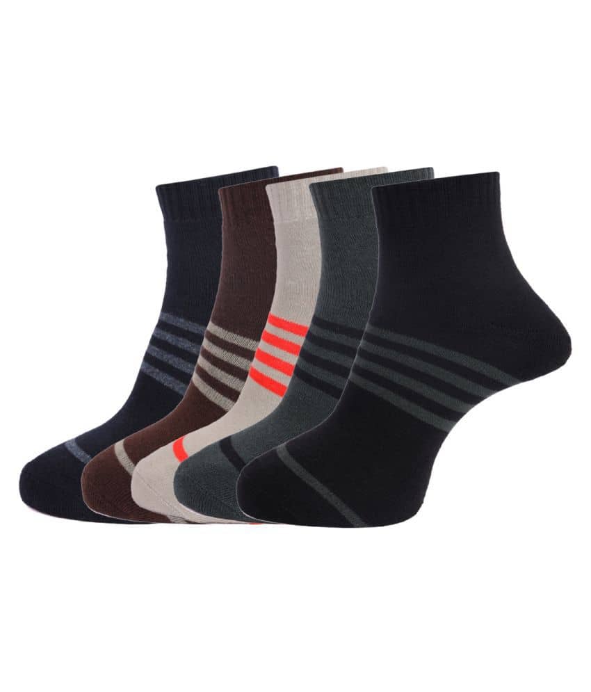 Dollar - Cotton Men's Striped Multicolor Ankle Length Socks ( Pack of 5 ) - Socks | Buy online on ZillyBuy