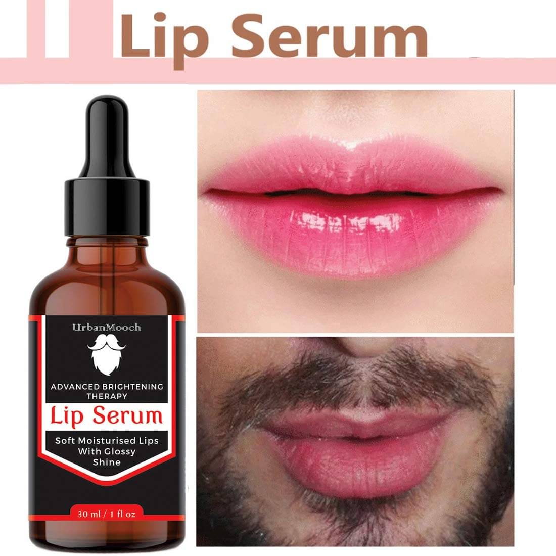     			UrbanMooch Advanced Pink Lip Serum- For Glossy, Shiny & Soft Lips (Moisturizing & Nourishing) For Men- Face Serum 30 mL