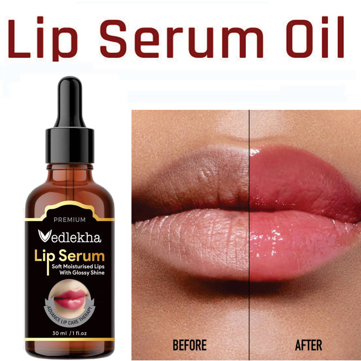 Vedlekha Pink Lip Serum - Advanced Brightening Therapy for Soft, Moisturised Lips With Glossy & Shine- Face Serum 30 mL Vedlekha Pink Lip Serum - Advanced Brightening Therapy for Soft, Moisturised Lips With Glossy & Shine- Face Serum 30 mL