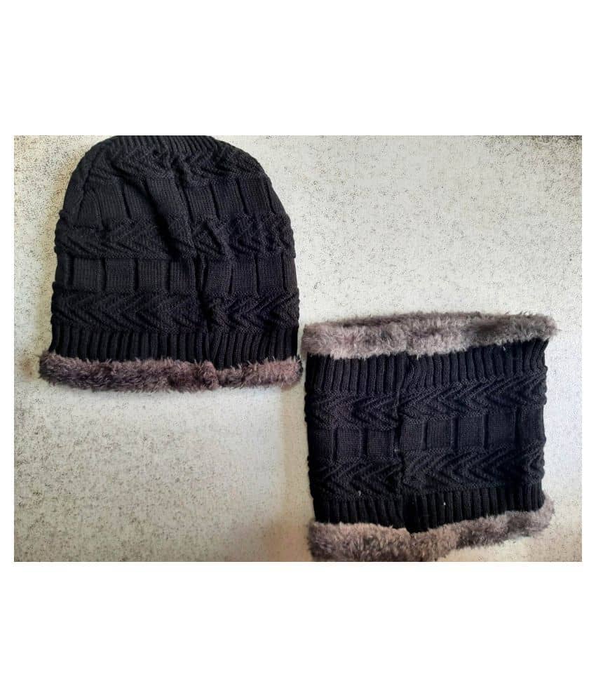 Whyme Fashion Black Knitted Fur Combo