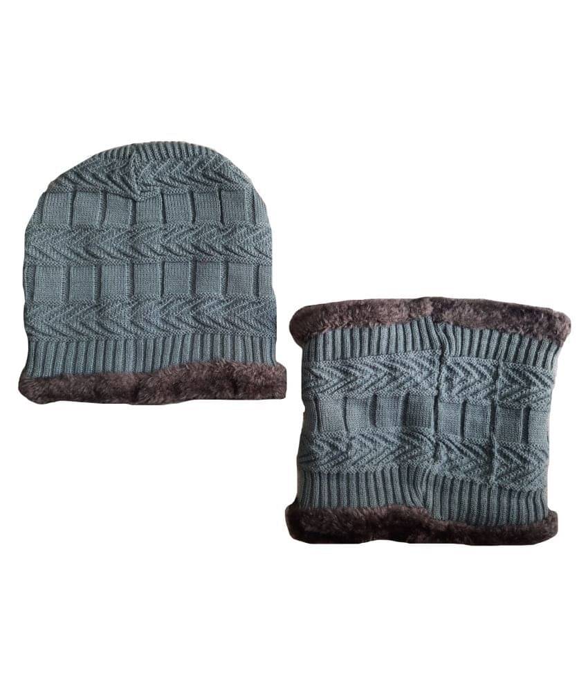     			Whyme Fashion Gray Knitted Fur Combo