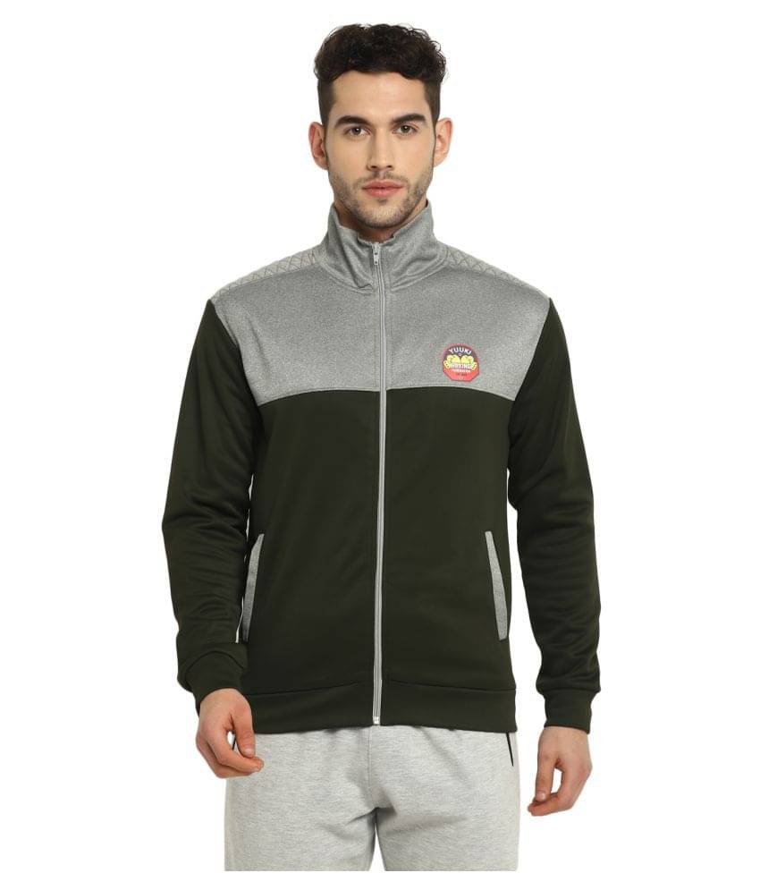     			YUUKI Olive Polyester Jacket