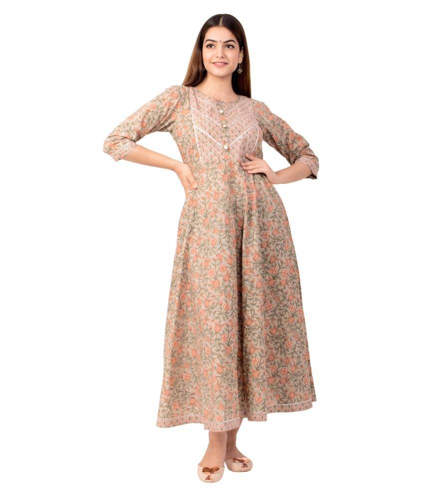 miravan - Multicolor Cotton Women's Anarkali Kurti miravan - Multicolor Cotton Women's Anarkali Kurti