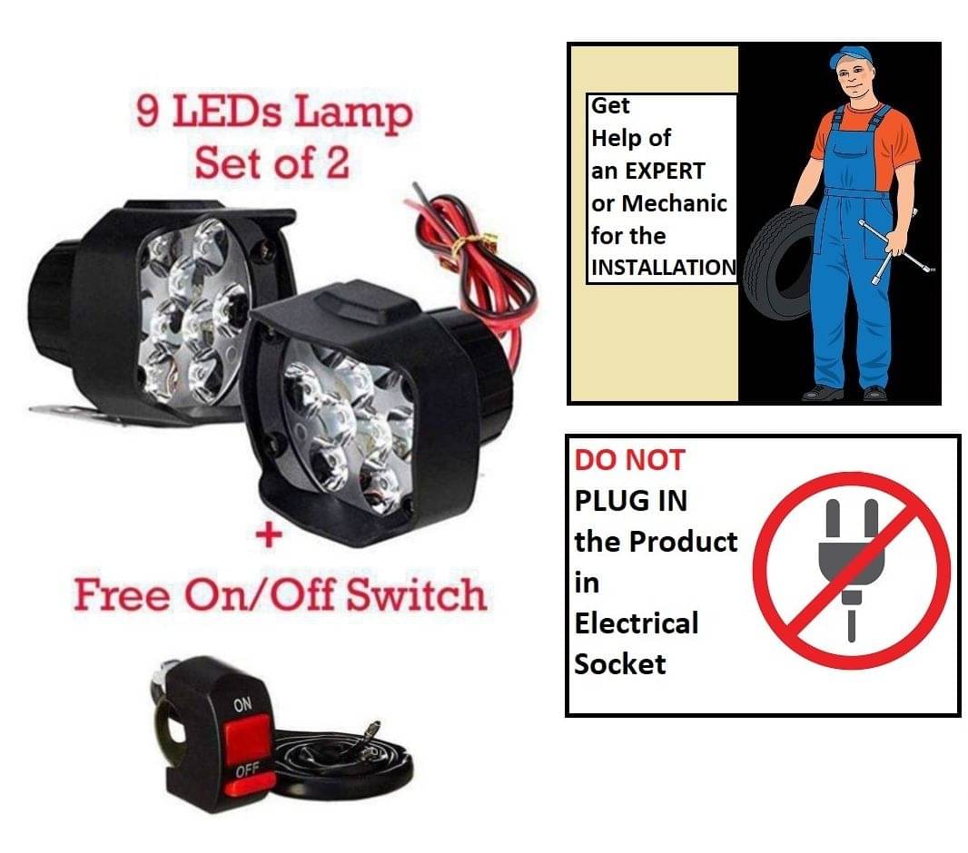    			9 LED Bike Fog Light For Two Wheeler - Bright White- Please Use Expert for Installation