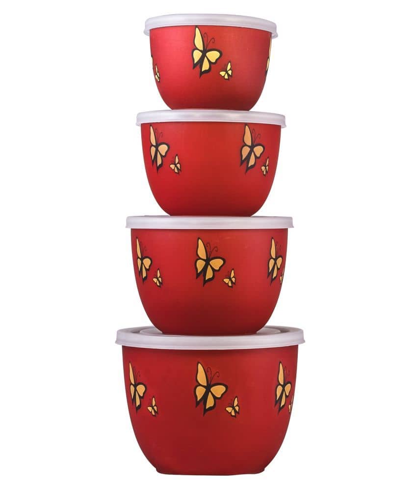 BOWLMAN - Red Steel Utility Container ( Pack of 4 )