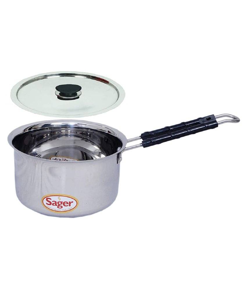 SAGER Induction Friendly No Coating Stainless Steel Milk Pan 17 cm 2000 mL SAGER Induction Friendly No Coating Stainless Steel Milk Pan 17 cm 2000 mL