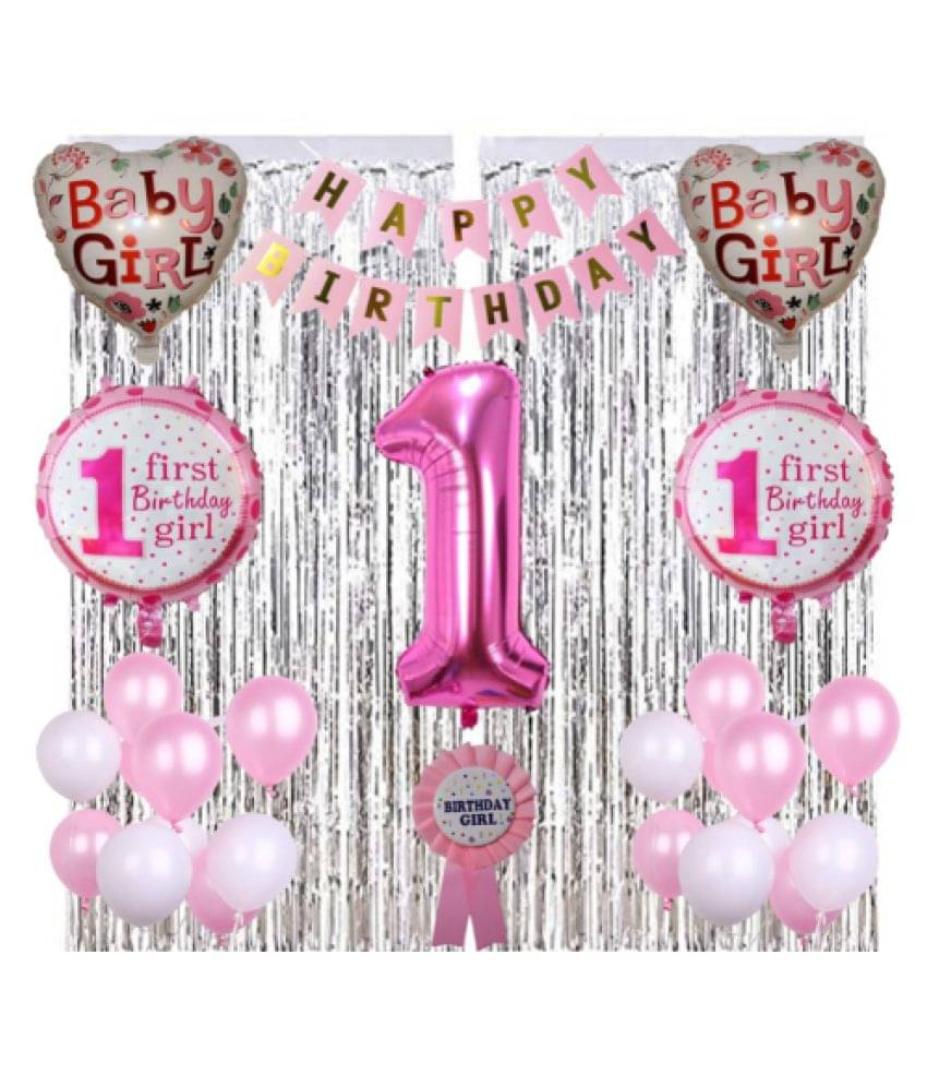     			Blooms Mall 1st Girl  foil balloon combo