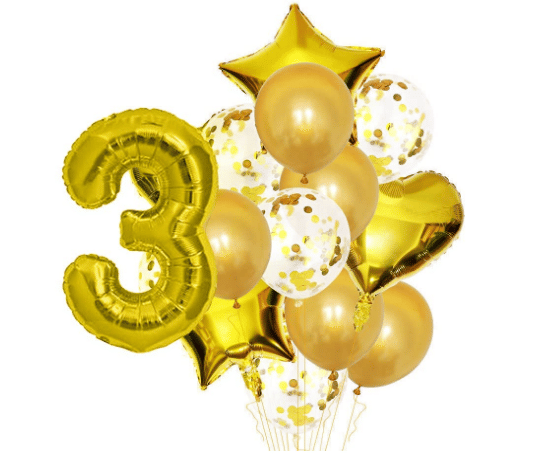     			Blooms Mall 3 No. foil +2 Heart foil, 2  Star Foil ,5 Confetti Balloon , 5 Latex Balloon