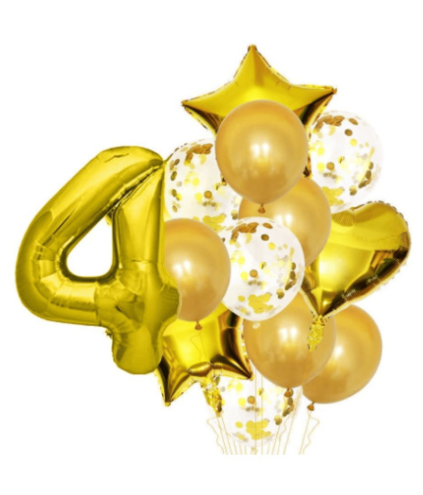     			Blooms Mall 4 No. foil +2 Heart foil, 2  Star Foil ,5 Confetti Balloon , 5 Latex Balloon