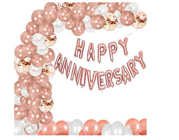     			Blooms Mall  Happy Anniversary Decoration Items (Rose Gold
