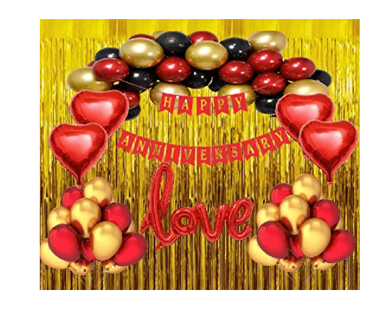     			Blooms Mall  Love Cursive Foil  Happy Anniversary Combo set