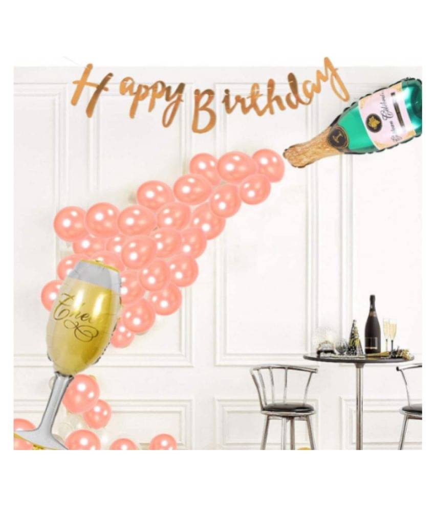    			Blooms Mall Rose Gold Birthday Party Decoration