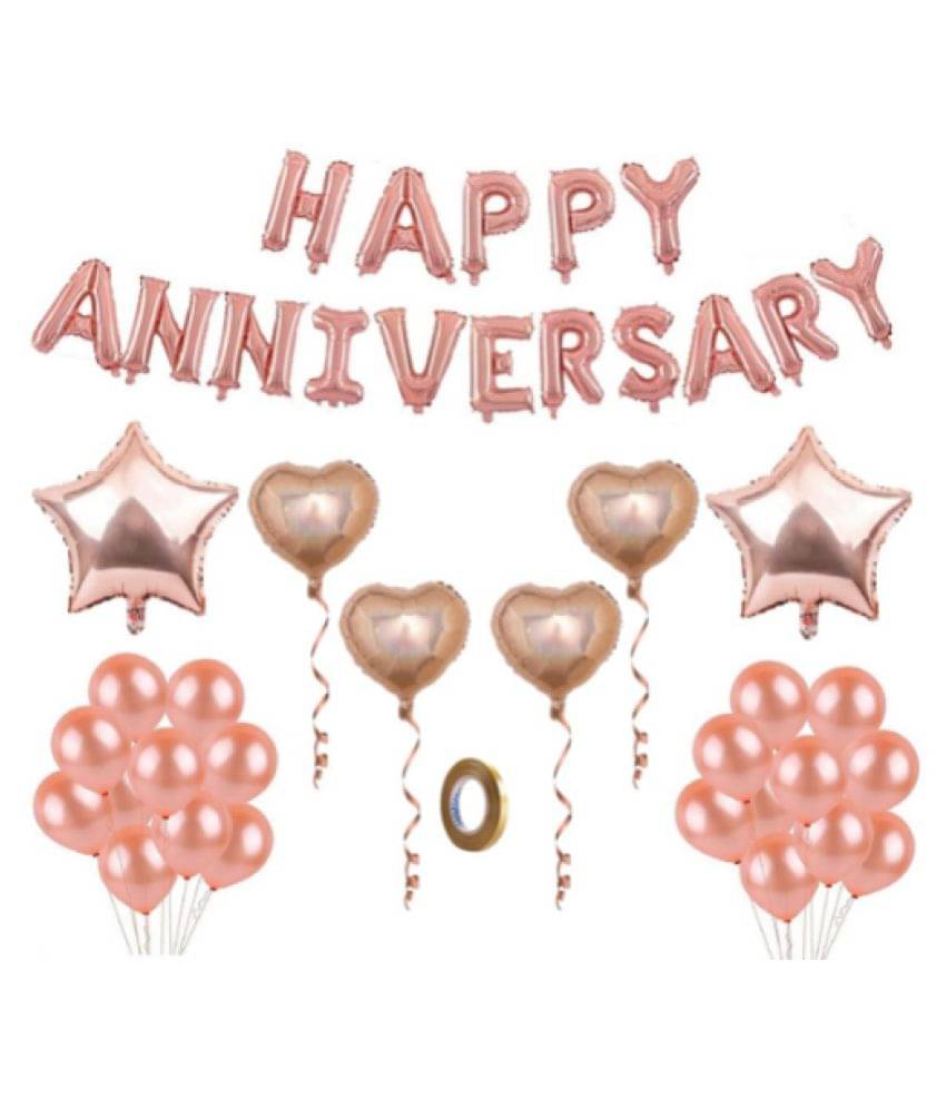     			Blooms Mall Rose Gold   Happy anniversary Decoration