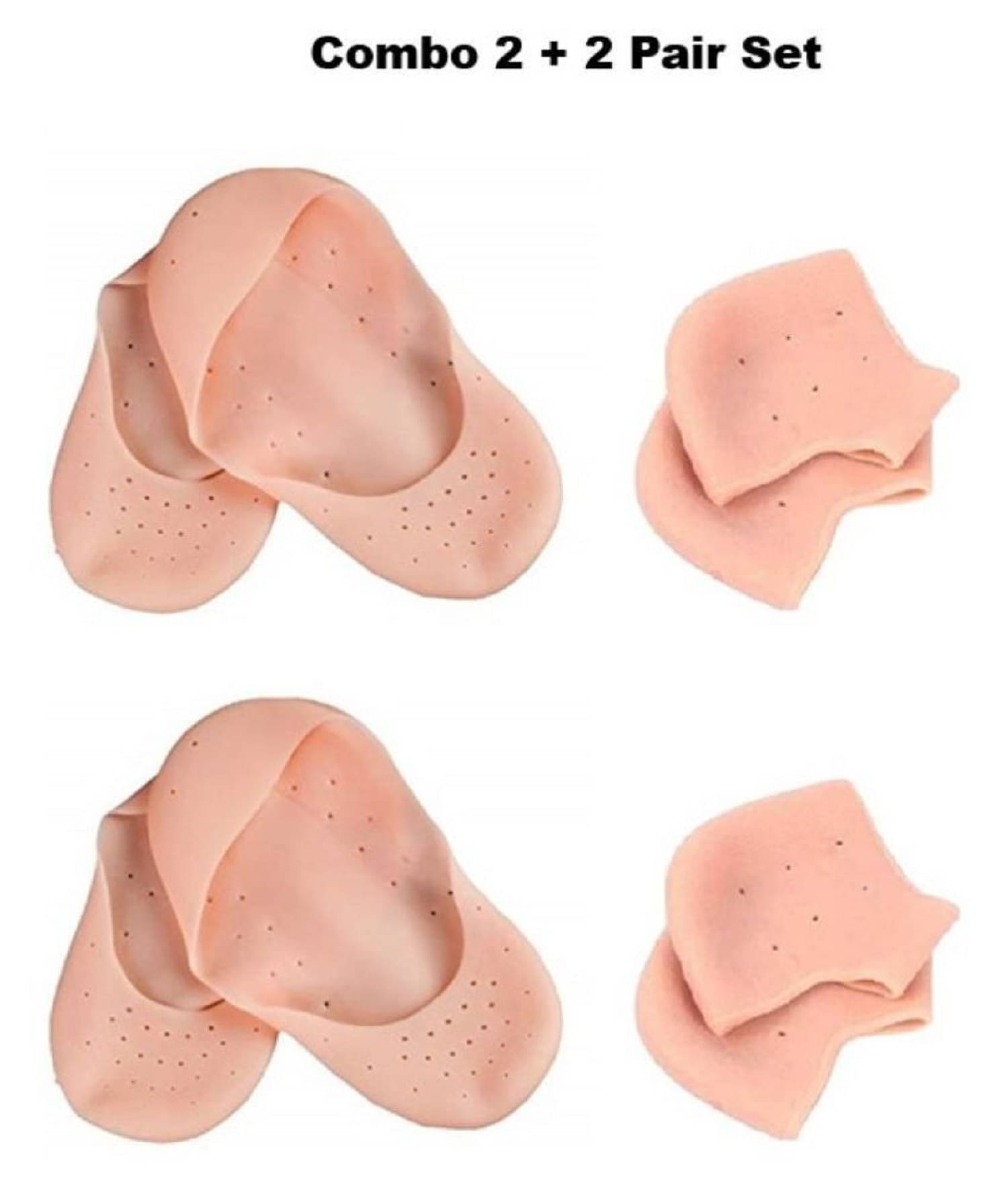 GKBOSS Silicon foot Protectors Heel Socks 2 + 2 Pair Free Size GKBOSS Silicon foot Protectors Heel Socks 2 + 2 Pair Free Size