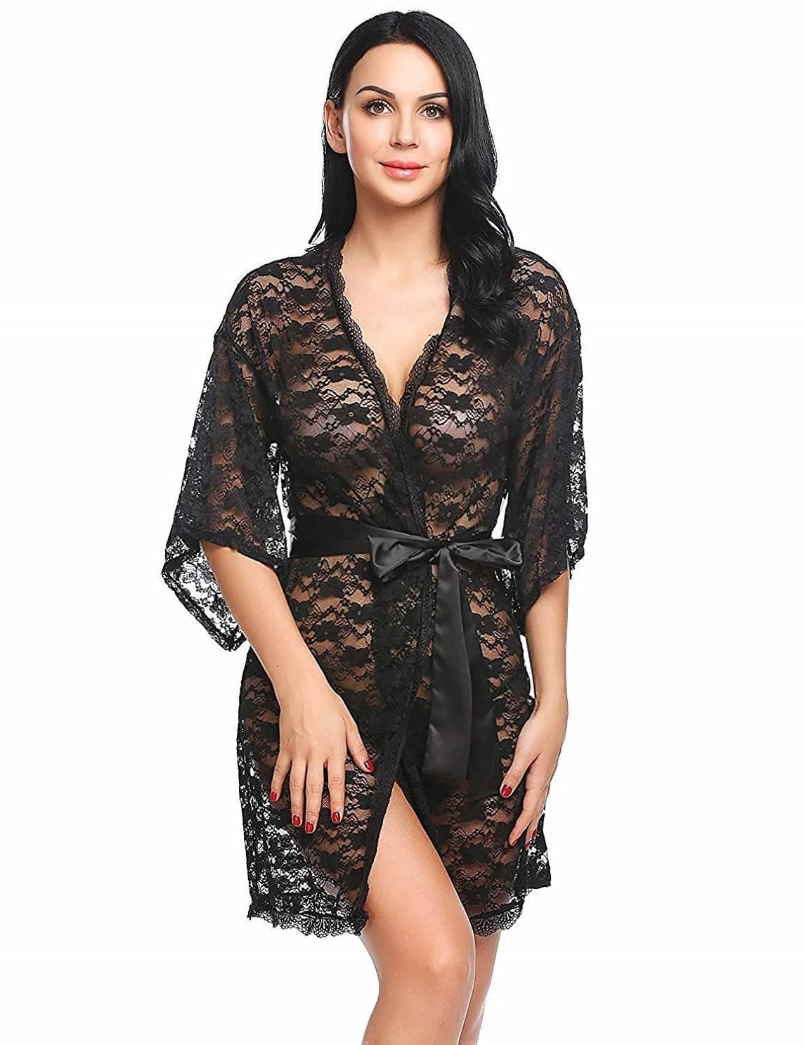 CELOSIA Lace Robes - Black Single - Nightwear & Loungewear | Buy online on ZillyBuy