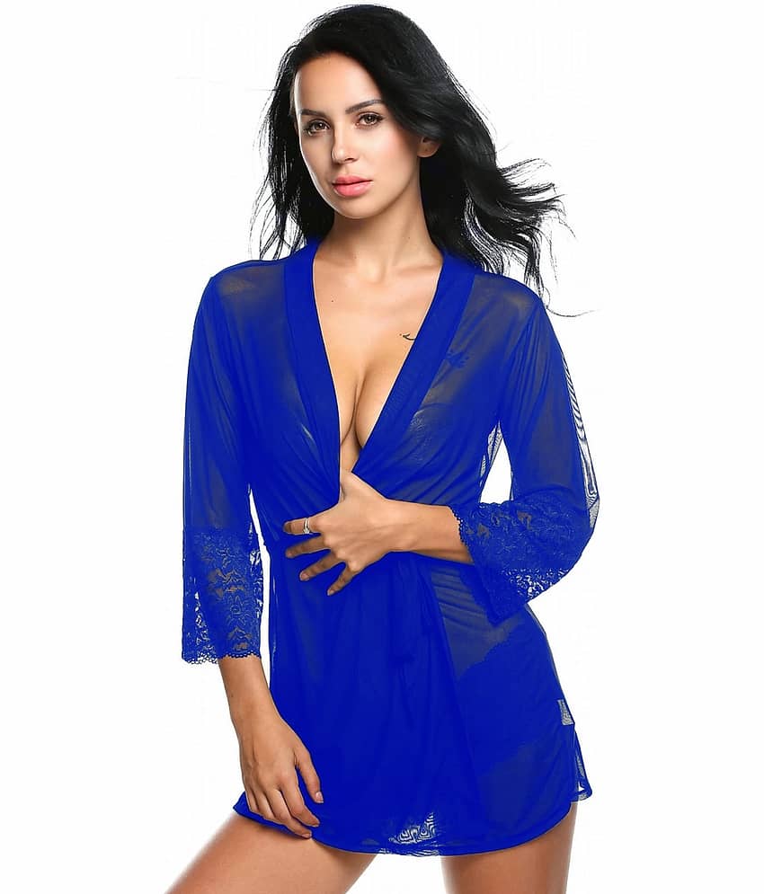 CELOSIA Net Baby Doll Dresses With Panty - Blue Single - Nightwear & Loungewear | Buy online on ZillyBuy