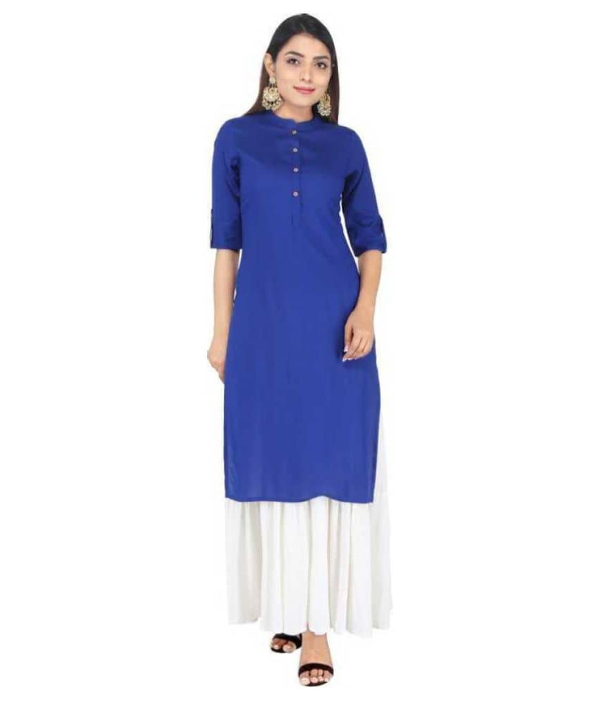 SIPET Blue Rayon Straight Kurti - Kurtis, Tunics | Buy online on ZillyBuy