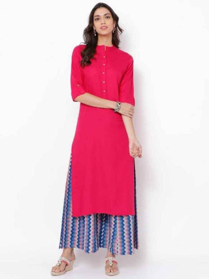     			SIPET - Pink Rayon Women's Straight Kurti