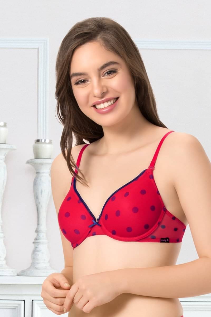     			Everyde by Amante Polyamide Lightly Padded Women's T-Shirt Bra ( Red )