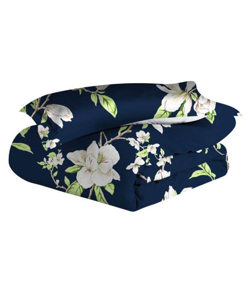     			DIVINE CASA Single Polyester Green Floral Duvet Cover