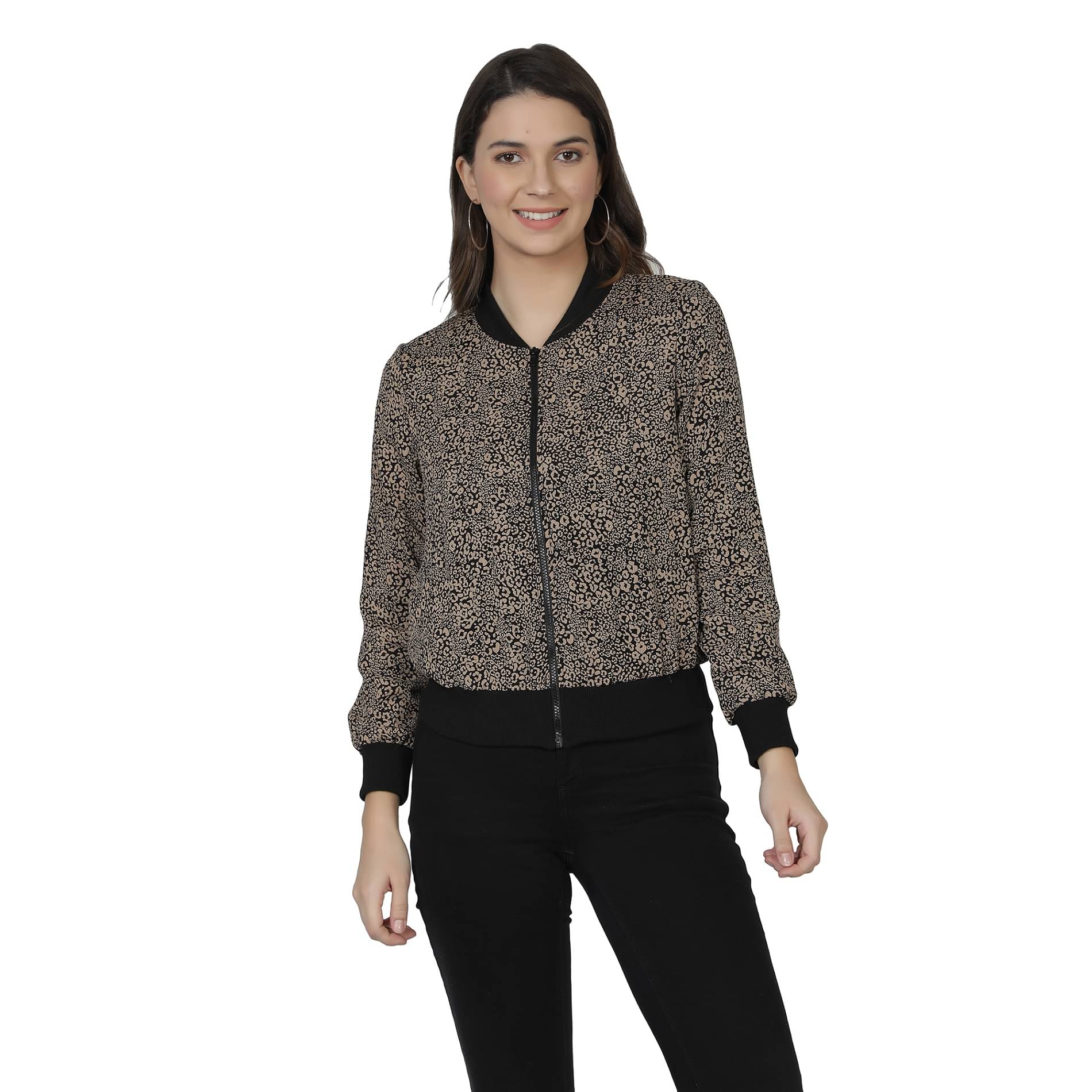     			NUEVOSDAMAS Rayon Multi Color Bomber Jackets Single
