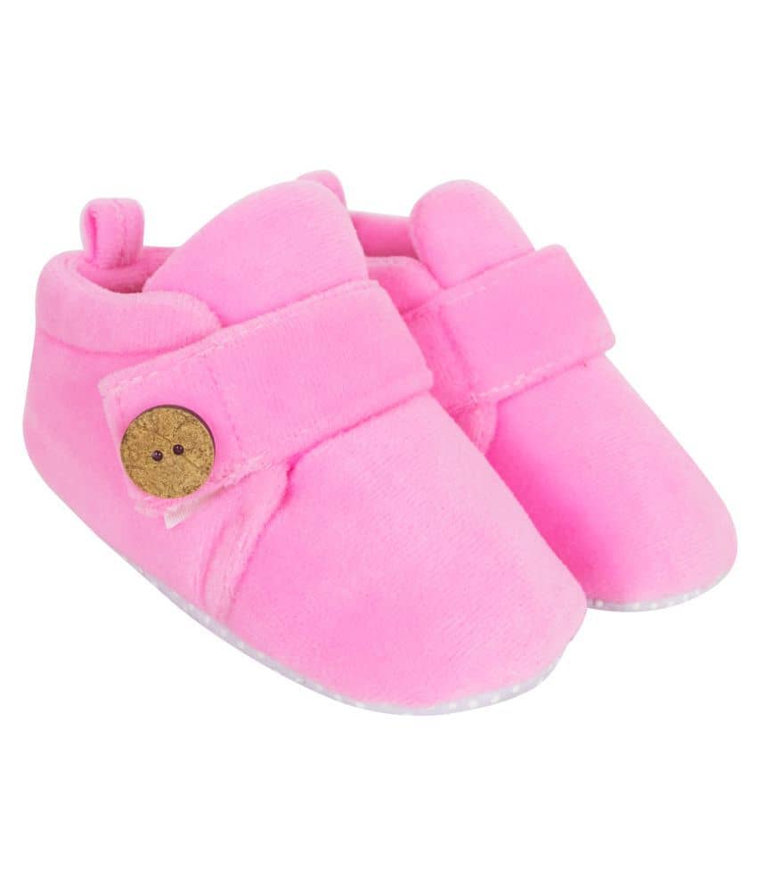 Neska Moda Baby Boys & Baby Girls 6 To 9 Months Velvet Booties (Pink,Light Pink,Baby Pink,Neon Pink) -BT785 - Casual Shoes | Buy online on ZillyBuy