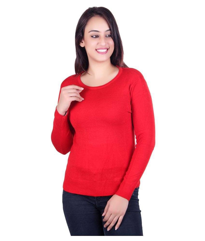    			Ogarti Acrylic Red Pullovers - Single