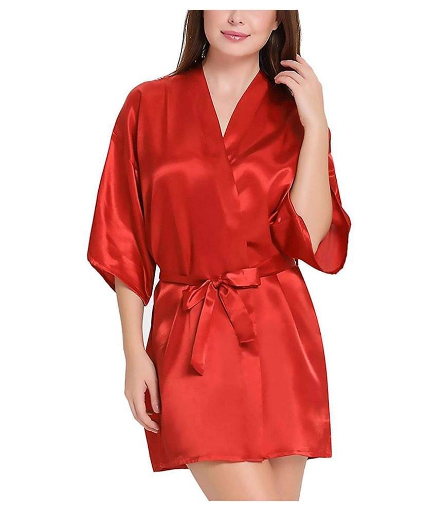CELOSIA Satin Robes - Red Single     			CELOSIA Satin Robes - Red Single
