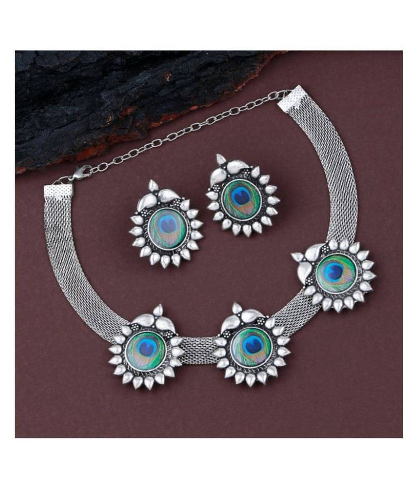     			ShreejiHuf - Silver Alloy Necklace Set ( Pack of 1 )